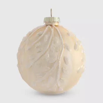 Шар стеклянный Yancheng Shiny золотой с узором 8 см