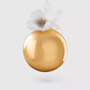 Шар Weiste новогодний 85 мм золотистый