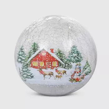 Шар Yancheng Shiny стеклянный декоративный с подсветкой 15х14,5 см