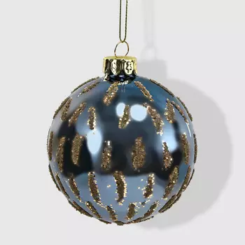 Шар Yancheng Shiny YUW21559-1 стеклянный с узором графит 8 см