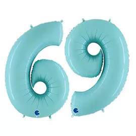 Шары Grabo Цифра г 6/9 40 пастель blue