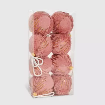 Шары новогодние Due Esse Christmas 6 см розовые 8 шт