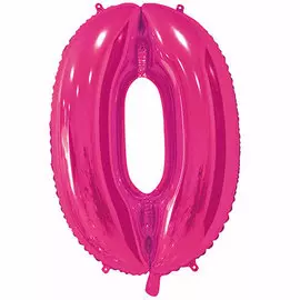 Шары Веселая затея Цифра к 0 26 fuchsia