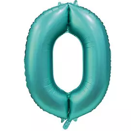 Шары Веселая затея Цифра к 0 40 сатин teal