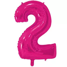 Шары Веселая затея Цифра к 2 26 fuchsia