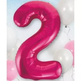 Шары Веселая затея Цифра к 2 40 fuchsia