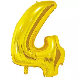 Шары Веселая затея Цифра к 4 26 gold