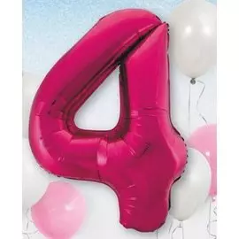 Шары Веселая затея Цифра к 4 40 fuchsia