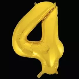 Шары Веселая затея Цифра к 4 40 gold