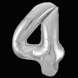 Шары Веселая затея Цифра к 4 40 silver