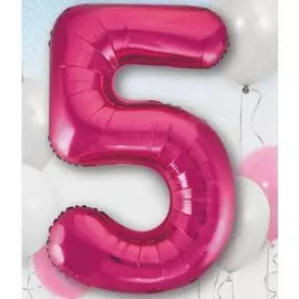 Шары Веселая затея Цифра к 5 40 fuchsia