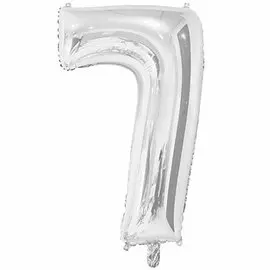 Шары Веселая затея Цифра к 7 26 silver