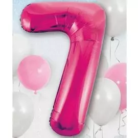 Шары Веселая затея Цифра к 7 40 fuchsia