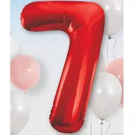 Шары Веселая затея Цифра к 7 40 red