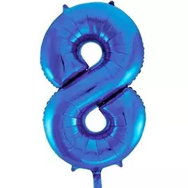 Шары Веселая затея Цифра к 8 40 blue