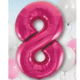 Шары Веселая затея Цифра к 8 40 fuchsia