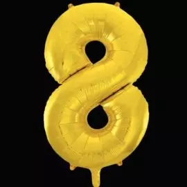 Шары Веселая затея Цифра к 8 40 gold