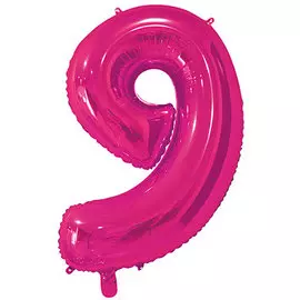 Шары Веселая затея Цифра к 9 26 fuchsia