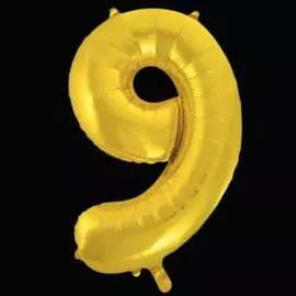 Шары Веселая затея Цифра к 9 40 gold