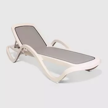 Шезлонг Элластик пласт capri Грей с тканью мокко, 195х73х41 см