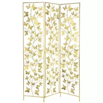 Ширма интерьерная Glasar Бабочки золотистая 120х2х180 см