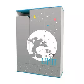 Шкаф трехсекционный Polini kids Disney baby "Микки Маус" с ящиками, белый-серый 190х135х52