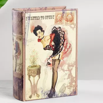 Шкатулка Glasar Cabaret в виде книги бежевая 14х6х20 см