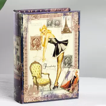 Шкатулка Glasar Friendship в виде книги бежевая 14х6х20 см