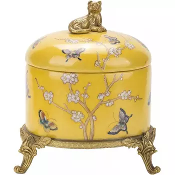 Шкатулка Glasar на ножках с кошечкой 12х12х14 см