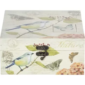 Шкатулка Glasar птички и бабочки 26х26х12 см