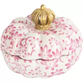 Шкатулка Glasar с короной 10х10х7 см розовая