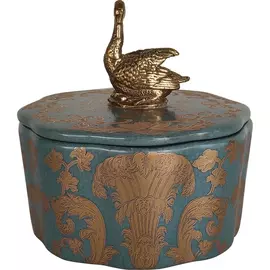 Шкатулка Glasar с лебедем 12x12x12 см