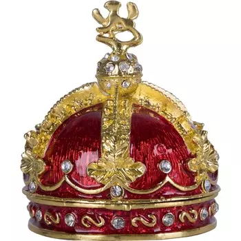 Шкатулка Glasar со стразами Корона 5х5х7 см