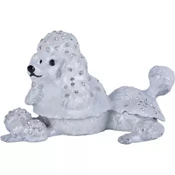 Шкатулка Glasar со стразами Пудель 10х6х6 см