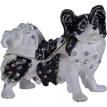 Шкатулка Glasar со стразами Собачка 6х5х3 см