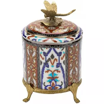 Шкатулка Glasar со стрекозой 10х10х12 см