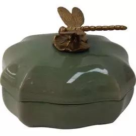 Шкатулка Glasar со стрекозой 14х10х10 см