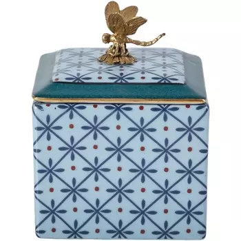 Шкатулка Glasar со стрекозой 9х9х12 см hlb2204