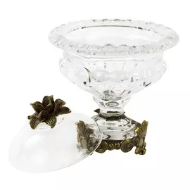 Шкатулка Glasar стеклянная на бронзовом основании 13,97x13,97xсм