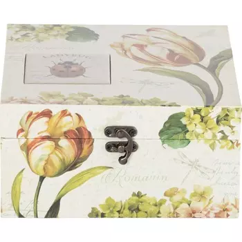 Шкатулка Glasar тюльпаны и божья коровка 20х10,5х21 см