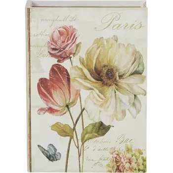 Шкатулка Glasar в виде книги с цветами 21,5х7х30 см