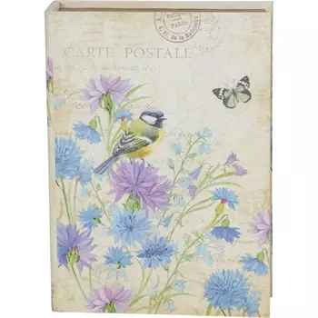 Шкатулка Glasar в виде книги синица в цветах 27,2х8,3х37,7 см