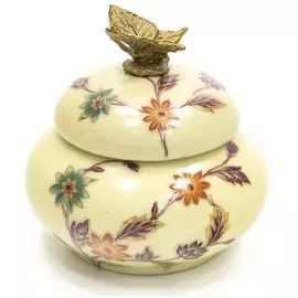 Шкатулка с бабочкой Glasar ручной работы 11x11x11см