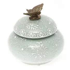 Шкатулка с бабочкой Glasar ручной работы 11x11x11см