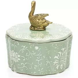 Шкатулка с лебедем Glasar 12x12x12см
