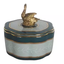 Шкатулка с лебедем Glasar 12x12x12см