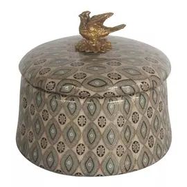 Шкатулка с птичкой Glasar 12x12x11см