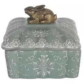 Шкатулка с зайчиком Glasar 10x10x10см