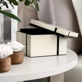 Шкатулка Togas Иширо белая с черным 13х13х9 см