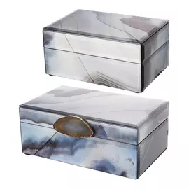 Шкатулки 2 предмета Glasar 21x13x9см